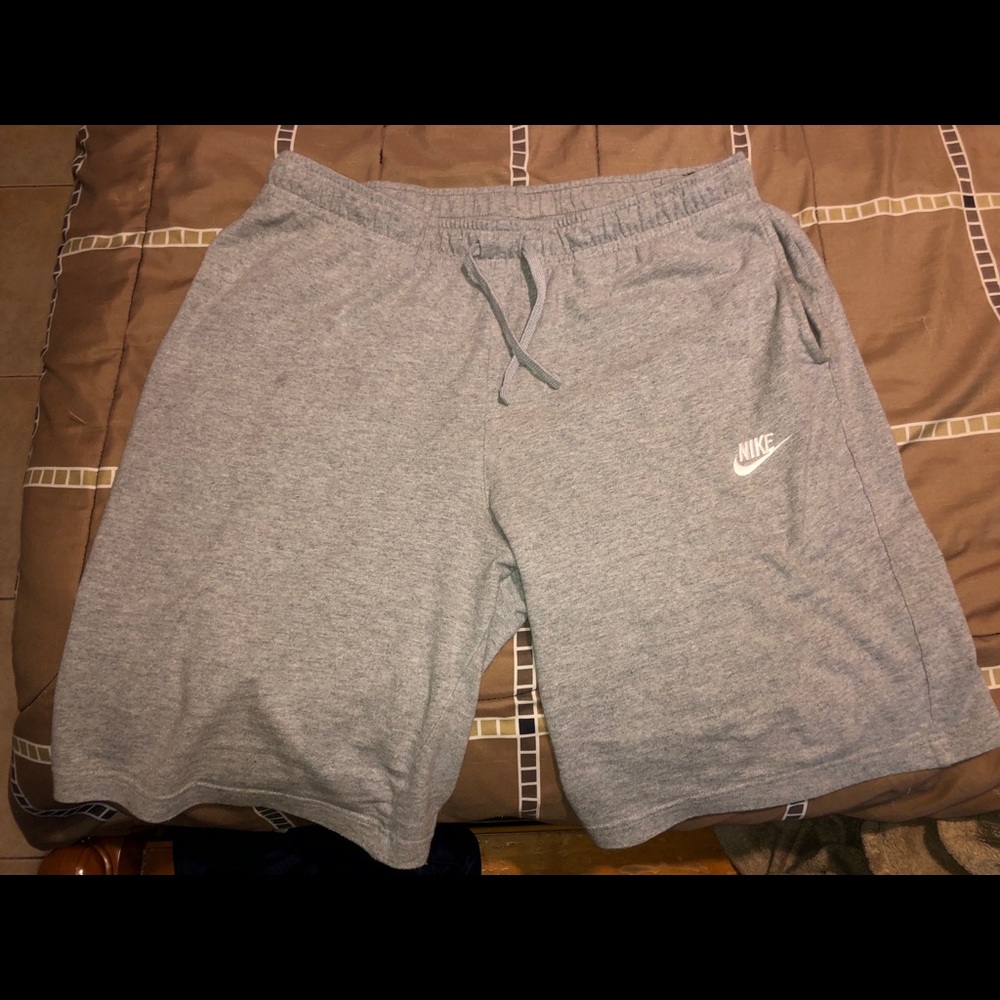 grey Nike sweatshorts